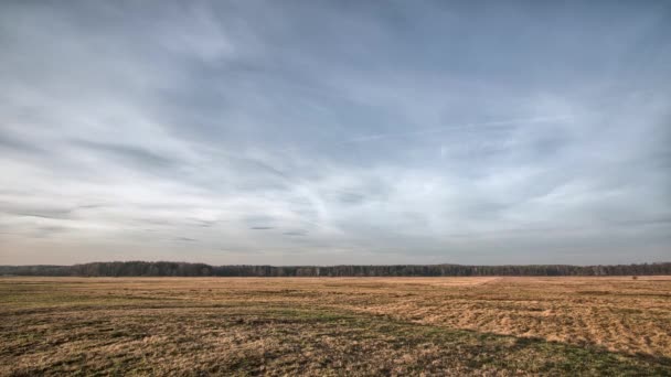 Meadow Eastern Europe Clouds Moving Sky Full Hdr Time Lapse — Stock Video