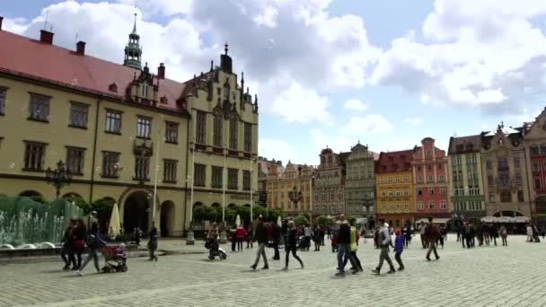 Staré záběry města Wroclaw. — Stock video