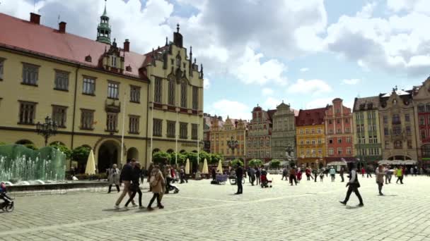 Wroclaw old town footage. — Stock Video