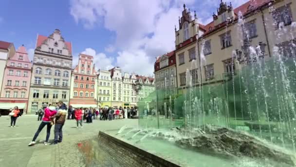 Grabaciones del casco antiguo de Wroclaw . — Vídeo de stock