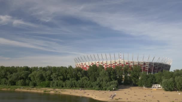 Warschauer Nationalstadion 4k Filmmaterial. — Stockvideo