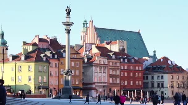 Old town in Warsaw. — Stock Video