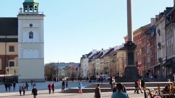 Gamla stan i Warszawa. — Stockvideo