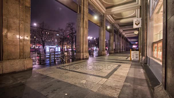 Tidsfördröjning i centrala Warszawa. Warszawa trafik tidsfördröjning. — Stockvideo