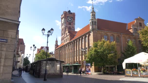 Oude stad in torun. — Stockvideo