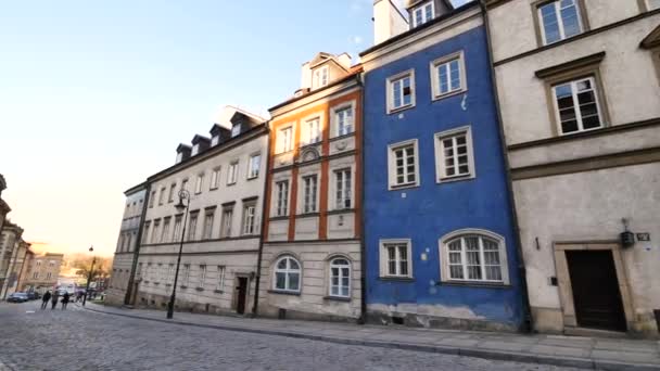 Architecture of Warsaw's old town — Stock Video