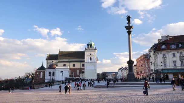 Architektur der Warschauer Altstadt. — Stockvideo