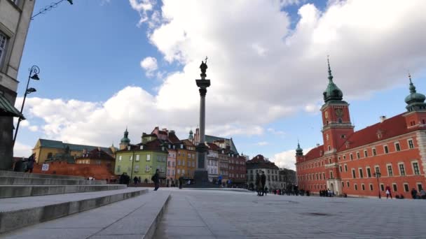 Architettura del centro storico di Varsavia . — Video Stock