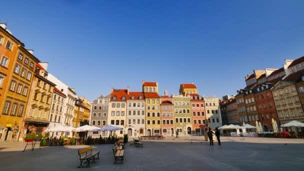 Varşova'nın tarihi kent mimarisi. — Stok video