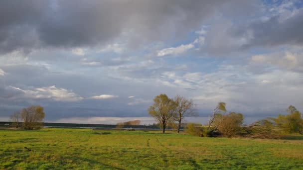 Wiosna w Europie - krajobraz pełen zielony i niebieski — Wideo stockowe