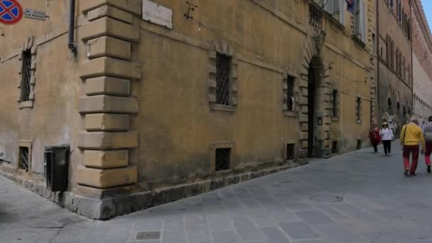 Arquitectura del casco antiguo de Siena — Vídeos de Stock