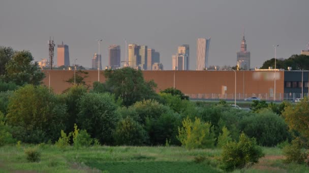 Городской пейзаж столицы Польши . — стоковое видео