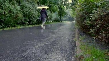 Polonya / Varşova / Tarih - 08202017. Yağmurlu bir gün şehir merkezinde park.