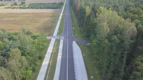 Aerial shot of road in Europe. — Stock Video