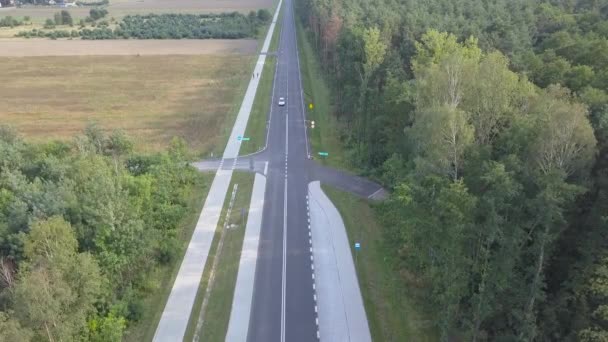 Aerial shot of road in Europe. — Stock Video