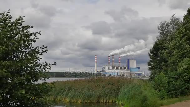 Centrale elettrica a carbone in Europa . — Video Stock