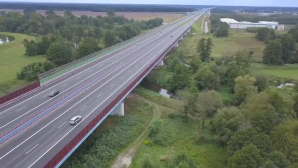 Colpo aereo di superstrada in Polonia — Video Stock