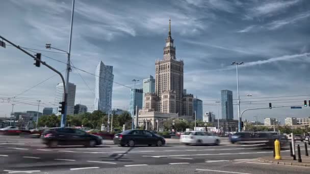 Palace of culture and science. — Stock Video