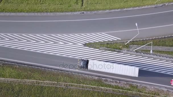 Voie rapide européenne vue d'en haut . — Video