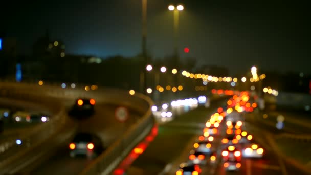 Vue Floue Des Voitures Dans Embouteillage Rue Varsovie Pleine Voitures — Video