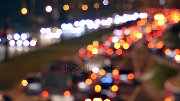 Vue Floue Des Voitures Dans Embouteillage Rue Varsovie Pleine Voitures — Video