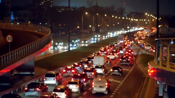 Coches Las Calles Varsovia Tráfico Europa Fecha 20172612 — Vídeo de stock