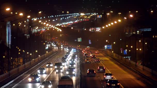 Coches Las Calles Varsovia Tráfico Europa Fecha 20172612 — Vídeo de stock