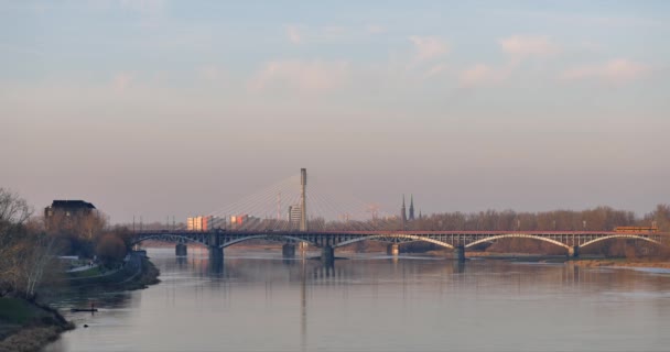 Річка Місті Краєвид Варшави Дата 20172612 — стокове відео