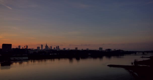 Panorama Warsaw Europe Skyscrapers Horizon Date 20172612 — Stock Video