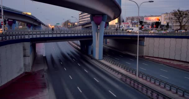 Coches Las Calles Varsovia Tráfico Europa Varsovia Polonia Fecha 12262017 — Vídeo de stock