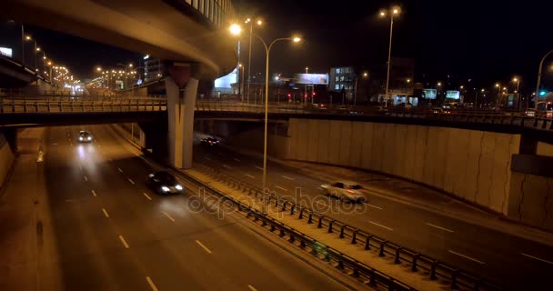 Coches Las Calles Varsovia Tráfico Europa Varsovia Polonia Fecha 12282017 — Vídeo de stock