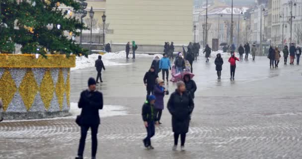 Warszawa Polska Data 01202018 Ulicy Urządzone Boże Narodzenie Starego Miasta — Wideo stockowe