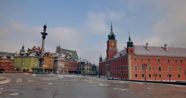 Warszawa Polska Data 03032018 Stare Miasto Warszawie Znajduje Się Liście — Wideo stockowe