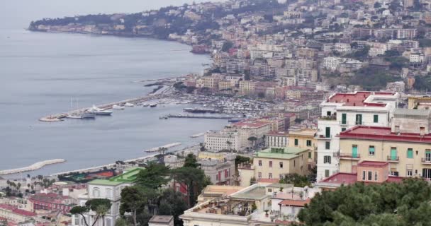 Nápoles Italia 03182018 Panorama Nápoles Ciudad Vista Desde Castel Sant — Vídeos de Stock