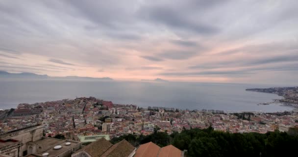 Neapel Italien Datum 03182018 Panorama Von Neapel Von Castel Sant — Stockvideo