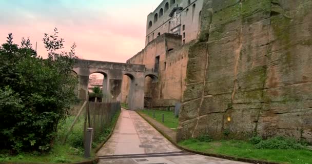 那不勒斯 意大利 03182018 那不勒斯堡的城墙 — 图库视频影像