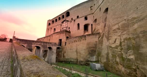 Napels Italië Datum 03182018 Muren Van Castel Sant Elmo Napels — Stockvideo