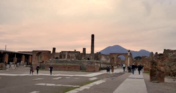 Pompeya Italia Fecha 03182018 Dentro Ruinas Pompeya Italia Parque Arqueológico — Vídeo de stock