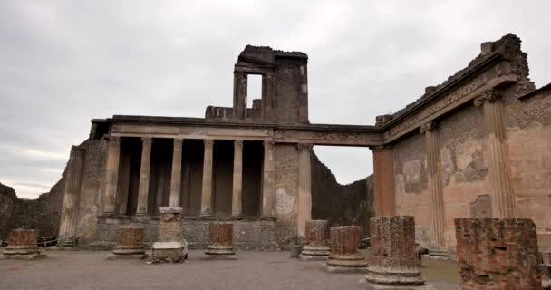 Pompei Italië Datum 03182018 Binnenkant Van Ruïnes Pompei Italië Archeologisch — Stockvideo