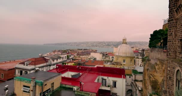 Naples Włochy Data 03182018 Panorama Miasta Neapol Miasto Widziane Castel — Wideo stockowe