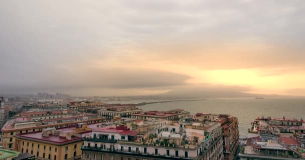 Nápoles Italia Fecha 03182018 Panorama Nápoles Ciudad Vista Desde Castel — Vídeos de Stock