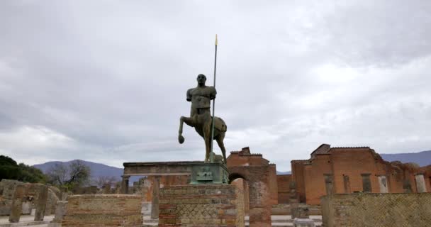Pompeje Itálie Datum 03182018 Vnitřek Ruin Pompei Itálie Archeologický Park — Stock video