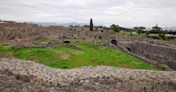 Pompeya Italia Fecha 03182018 Dentro Ruinas Pompeya Italia Parque Arqueológico — Vídeos de Stock