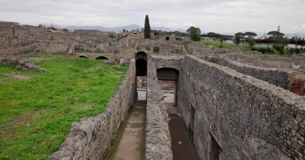 Pompeya Italia Fecha 03182018 Dentro Ruinas Pompeya Italia Parque Arqueológico — Vídeo de stock