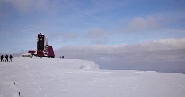 Sudety Bergen Polen Datum 03222018 Heuvels Bedekt Met Sneeuw Zonnige — Stockvideo