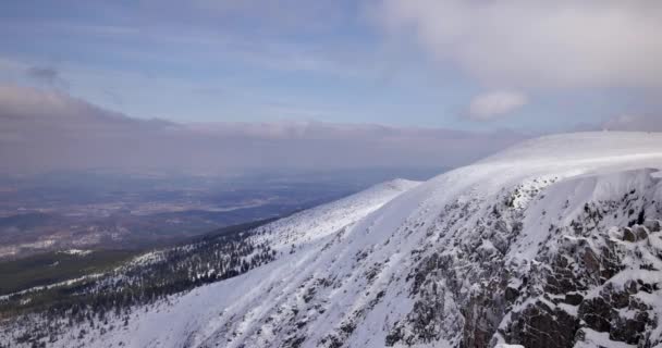 Montagnes Des Sudètes Pologne Date 03222018 Collines Couvertes Neige Journée — Video