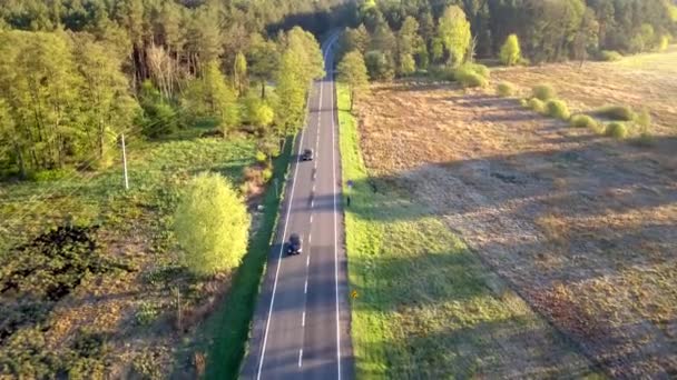 Aerial Shot Road Europe — Stock Video