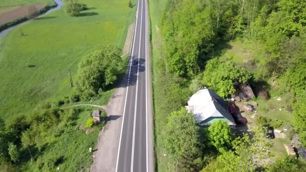 Tiro Aéreo Estrada Europa — Vídeo de Stock