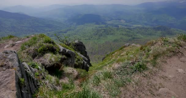 Ukraina Bieszczadów Data 04302018 Zielone Wzgórza Uhd Materiału Piękne Góry — Wideo stockowe