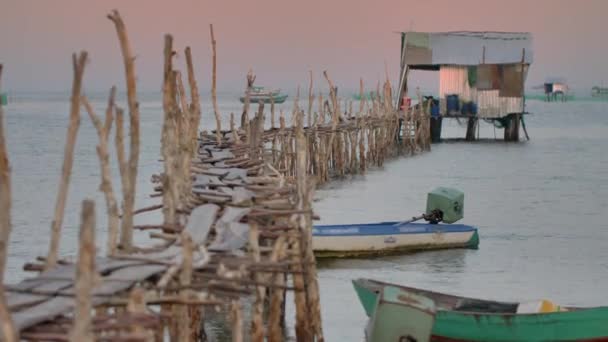 Phu Quoc Adası Vietnam Güzel Güneş Geleneksel Tekneler Kumsalda Dinlenen — Stok video